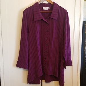 Habitat XL button up shirt textured plum.